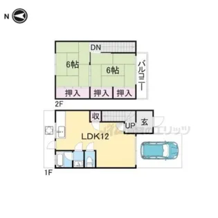 奈良県大和高田市蔵之宮町【テラスハウス】の間取り