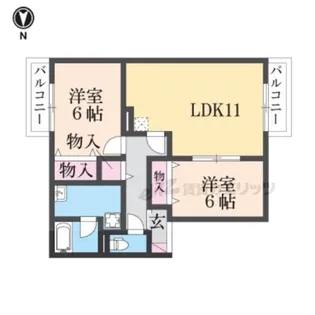 プリムベール山本【202号室】の間取り