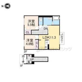 シャーメゾン稲田本町B【202号室】の間取り