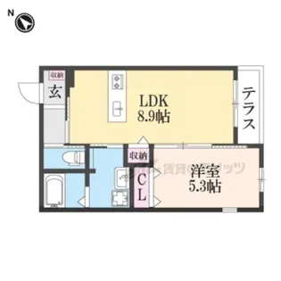 グロワール野村【203号室】の間取り