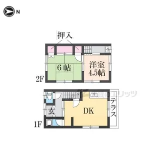 兵庫県伊丹市平松2丁目【テラスハウス】の間取り