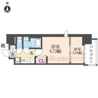 AELL OSAKA EAST【1101号室】の間取り