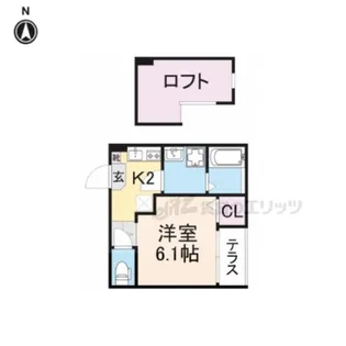 ハーモニーテラス深草東伊達町【1階】の間取り