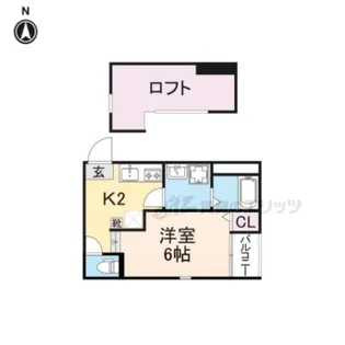 ハーモニーテラス深草東伊達町【2階】の間取り