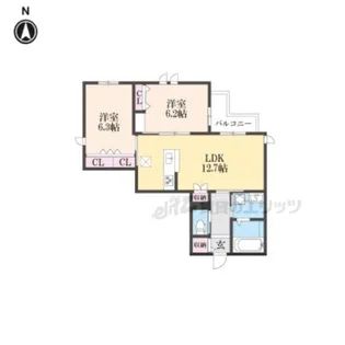 宇治離宮【202号室】の間取り