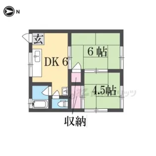 東生駒コーポ【A203号室】の間取り