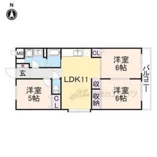 サンヒルズ (岩田町)【302号室】の間取り