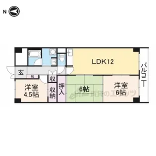 奈良パークハイツ【9階】の間取り
