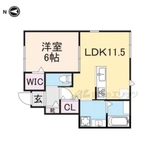 ウィズ大中?【102号室】の間取り
