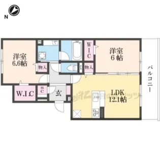 リヴェール京都桂【3階】の間取り