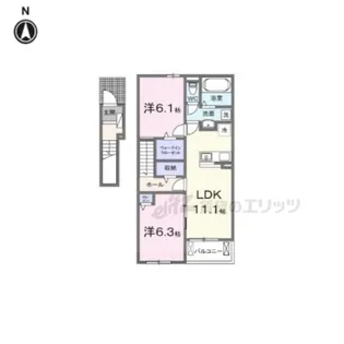 バンブーオン【203号室】の間取り