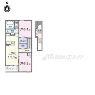 バンブーオン【204号室】の間取り