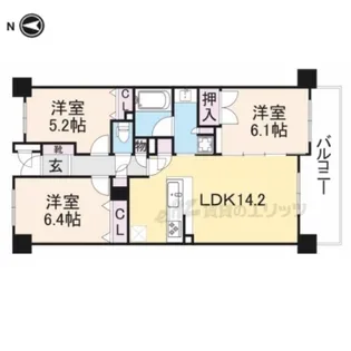 アーバニス京都山科【409号室】の間取り