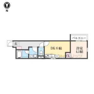 S Apt.門真城垣町【201号室】の間取り