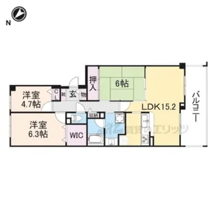 ローレルスクエア登美ヶ丘第?期10番【503号室】の間取り