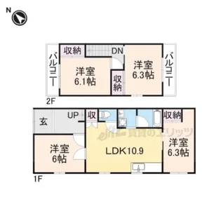 奈良県大和郡山市矢田町【一戸建】の間取り