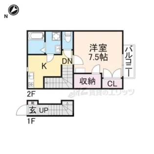 ハイツ華優【2階】の間取り