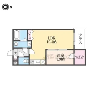ジーメゾン郡山リアン【1階】の間取り