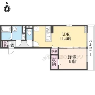 GRAMM御陵荒木A【2階】の間取り