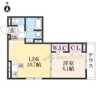 GRAMM御陵荒木A【1階】の間取り