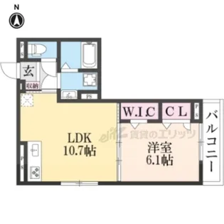 「GRAMM御陵荒木A」【2階】の間取り