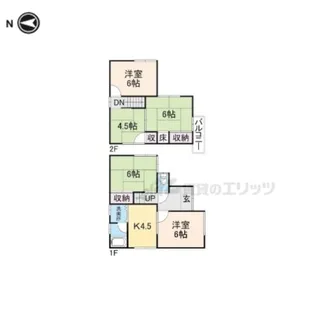 奈良県大和郡山市城北町【一戸建】の間取り