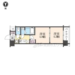 エステムコート京都二条【704号室】の間取り
