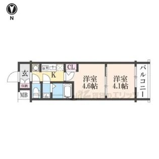 エステムコート京都二条【705号室】の間取り