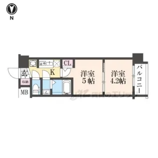 エステムコート京都二条【708号室】の間取り