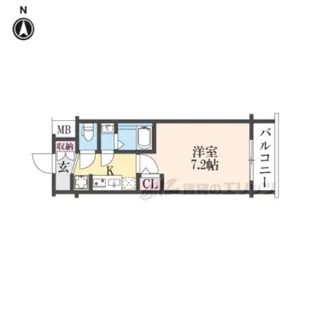 エステムコート京都二条【713号室】の間取り