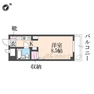 猪名寺パークマンション?【703号室】の間取り