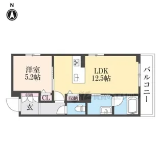ヴェスプッチ二条城【202号室】の間取り