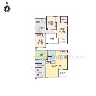 滋賀県大津市青山4丁目【一戸建】の間取り