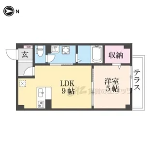 フォルモント城陽【1階】の間取り