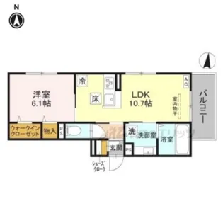 GRAMM六地蔵B棟【1階】の間取り
