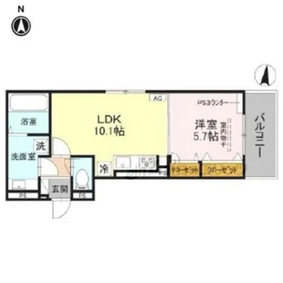 GRAMM六地蔵C棟【2階】の間取り