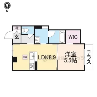 シャーメゾンリュエル八戸ノ里【1階】の間取り