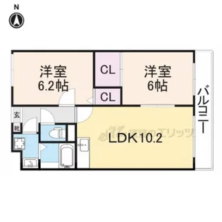 2LDKの間取り画像