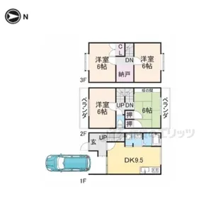京都府京都市山科区北花山中道町【一戸建】の間取り