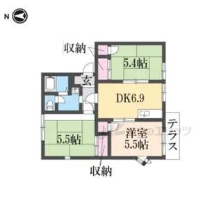 タウニー鴻池【102号室】の間取り