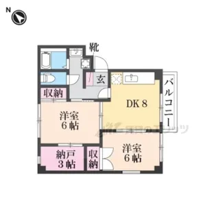ハイライフ東生駒【711号室】の間取り