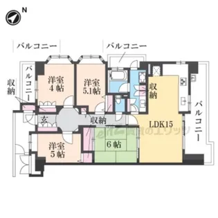 レスタージュ枚方長尾【3階】の間取り