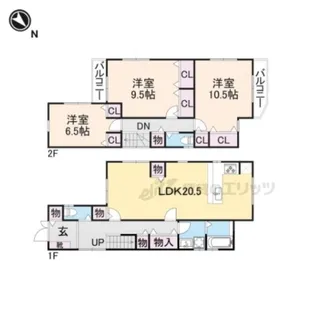 京都府乙訓郡大山崎町大山崎字下植野小字宮本【一戸建】の間取り