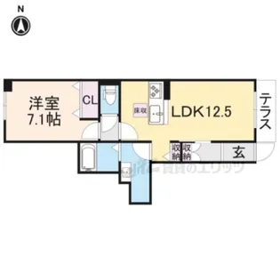 サン ビレッジ【102号室】の間取り