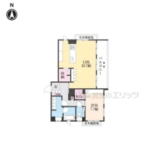 パ?チェ三条菊鉾町【302号室】の間取り