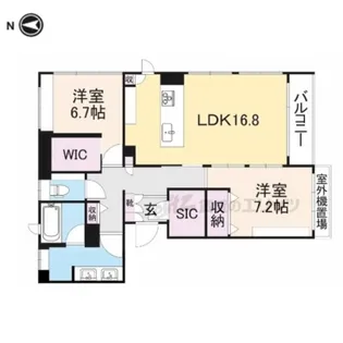 パ?チェ三条菊鉾町【201号室】の間取り