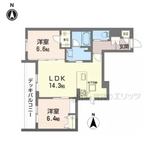 シャーメゾンやすらぎ【1階】の間取り