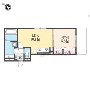 GRAMM六地蔵A棟【1階】の間取り