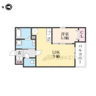 ザカラ?東本町B棟【2階】の間取り