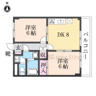 プリムローズ西野【502号室】の間取り